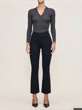 DL 1961 Bridget Boot Black Frayed Jean Size 30